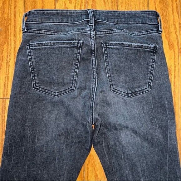 ZARA Charcoal Black Skinny Ankle Jeans With Side Lace Up Detailing Size 4 - Picture 7 of 9